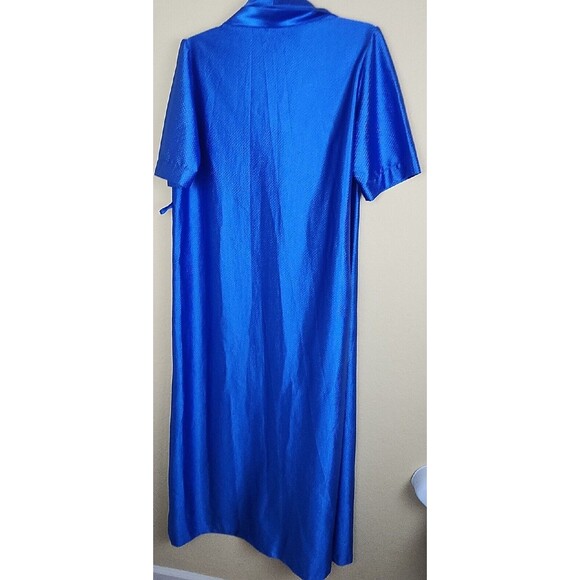 Vintage Women's Van Raalte 100% Polyester Blue Textured gorgeous robe‎ nightgown - Picture 7 of 8